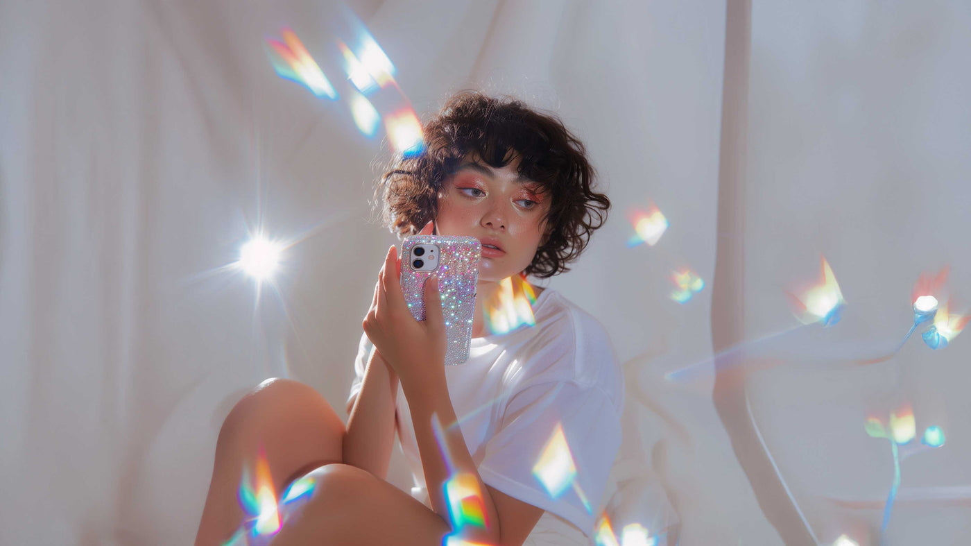 A custom phone case styled as a personal accessory